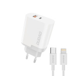 Dudao adapter 22,5W incl. 1 meter USB-C til lighting kabel A6XSEU (hvid)