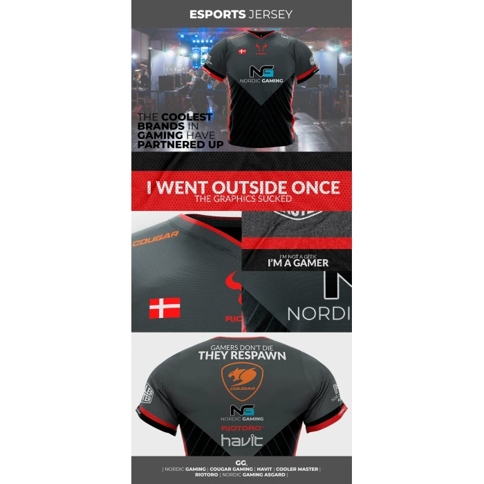 T-Shirt Nordic Gaming Jersey Str. XL (DK)