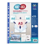 Plastlommer til A4+A3 VIQUEL (25 lommer)