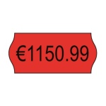 Prisetiket 26x12 mm. Flour Red permanent (1500 stk/rulle) RPLP1226 - Image 2