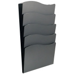 TWIN AGENDA A4 Brochure holder sort metal med 5-fag