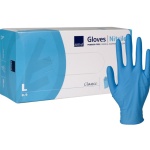 Handske, ABENA Classic, L, blå, nitril, pudderfri (200 stk.)