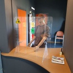 Beskyttelsesskærm 750x800 mm. til disk, akryl