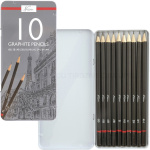 Tegneblyanter Graphite 10 stk. 1x6B, 5B, 4B, 2B, B, HB, H, 2H, 3H, 4H.