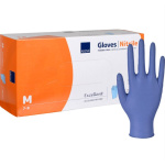 Handske, ABENA Gloves, Medium, blå, nitril, pudderfri (200 stk.)