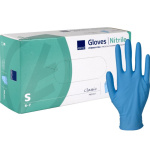 Handske, ABENA Classic, Small, blå, nitril, pudderfri (100 stk.)