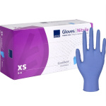 Handske, ABENA Antimikrobiel, XS, blå, nitril, pudderfri (200 stk.)