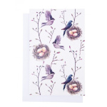 Kort-/telegram med fugle/fuglereder