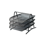 Brevbakke stativ m/3 skuffer metal sort