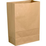 Klodsbundspose, 20x10x30 cm. 6 ltr. brun, papir, uden hank, med sidefals (500 stk)