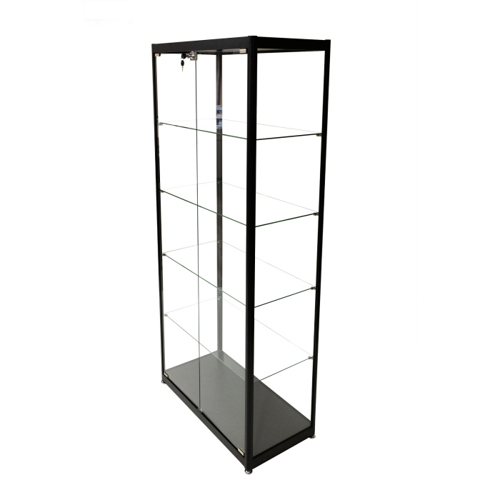 Glasvitrine Diamond 8, sort m. lys og lås - Image 1