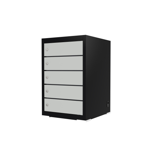 PC skab med 5 rum, inkl. opladning og cylinderlås PC skab med 5 rum