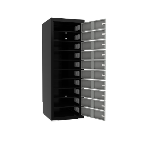 PC skab med 10 rum, inkl. opladning og cylinderlås PC skab med 10 rum, inkl. opladning og cylinderlås