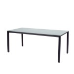 Oporto Base X kantinebord, 80x180 cm, sort stel - Lysegrå