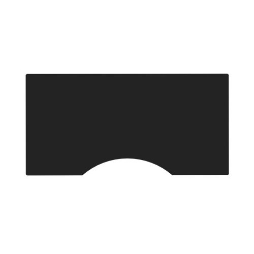 Bordplade med centerbue – 100×200 cm, sort linoleum