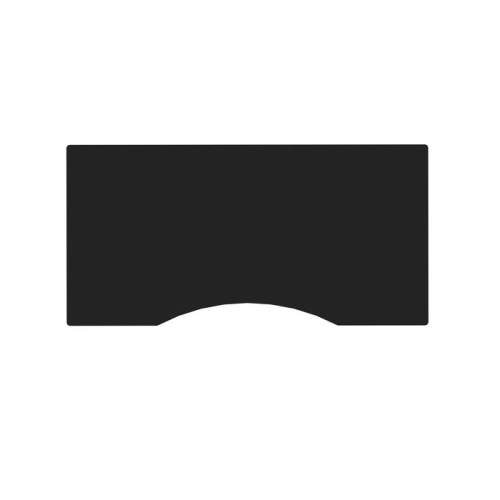 Bordplade med centerbue – 80×160 cm, sort linoleum