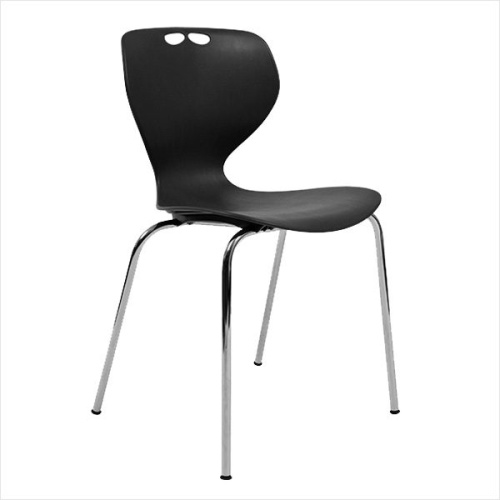 Oporto Mata stol med blankt stel – Sort