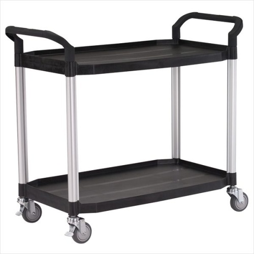 Rullebord med 2 hylder – Lysegrå Rullebord med 2 hylder – Lysegrå