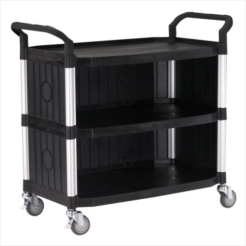 Rullebord med 3 hylder og 3 sider – Lysegrå Rullebord med 3 hylder og 3 sider – Lysegrå