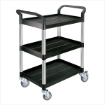 Smalt rullebord med 3 hylder - Sort