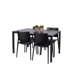 Oporto Base X kantinebord, 80x140 cm, sort stel - Lysegrå - Image 2