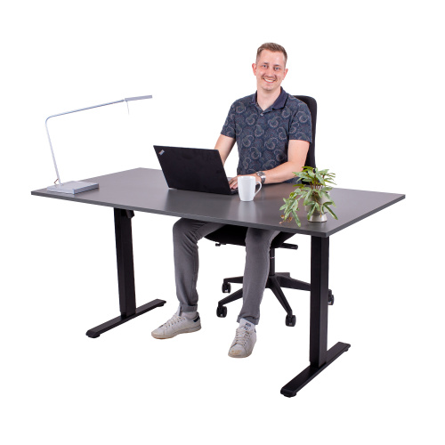 Hæve sænkebord Cadet 70×140 cm, sort stel
