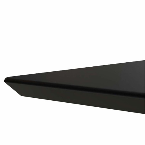 Bordplade med centerbue – 100×200 cm, sort linoleum