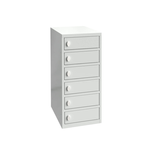 PC-skab 6 rum til hængelås m. opladning PC-skab 6 rum