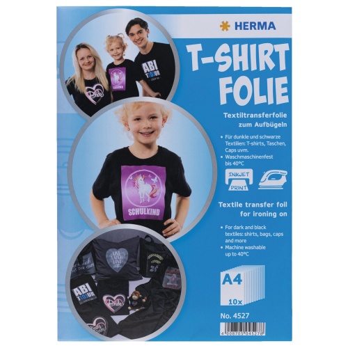 T-shirt folie t/mørke tekstiler A4 Herma (10 ark)