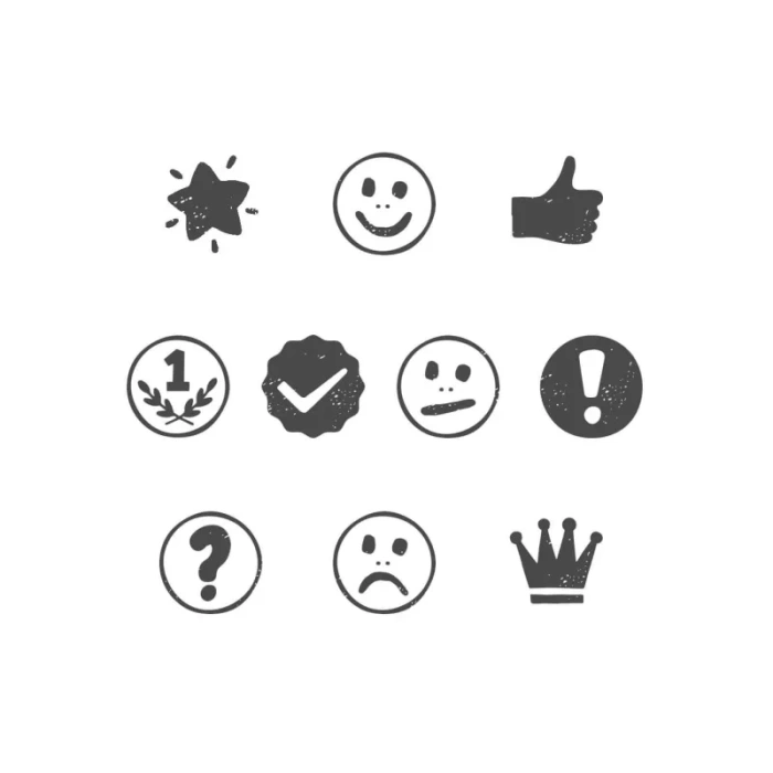Stempel med smileys og ikoner