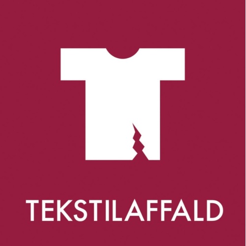 Piktogram TEKSTIL AFFALD 12×12 cm. Bordeuax