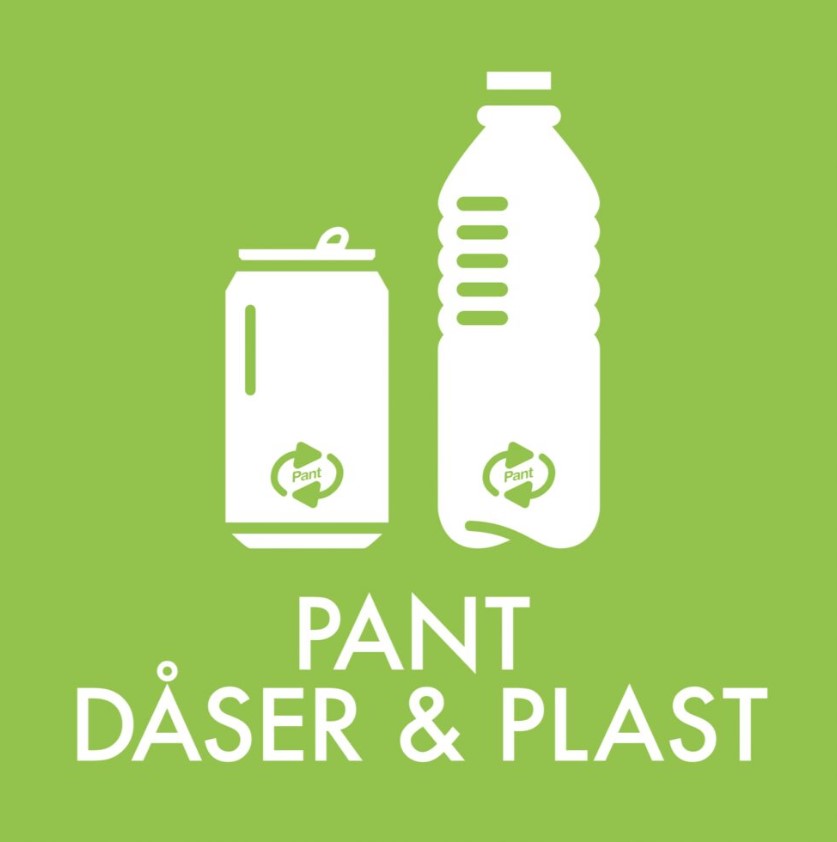 Piktogtram PANT DÅSER & PLAST 12×12 cm. grøn Piktogtram PANT DÅSER & PLAST