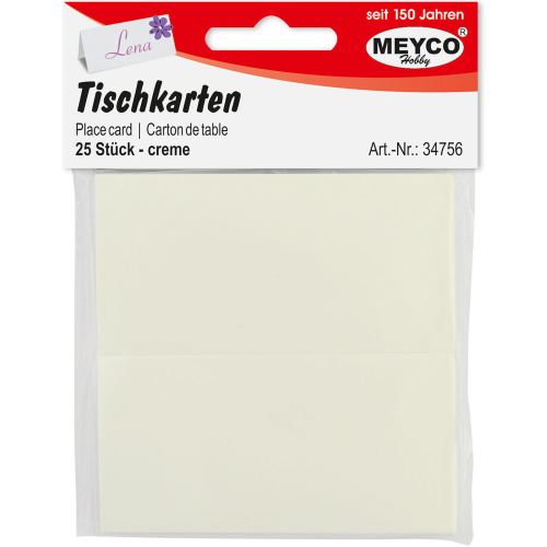 Bordkort elfenben karton