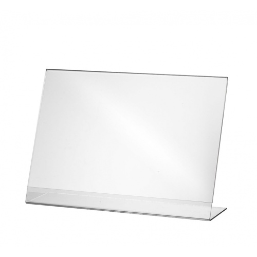 Visitkortholder i klar akryl L-form fra Twin Agenda til visitkort 90 × 54 mm