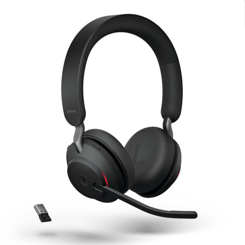 Jabra Evolve2 65 MS Stereo trådløst headset sort med USB-A og Microsoft Teams certificering