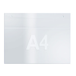 TWIN AGENDA A4 vægskilt horisontal i klar akryl til infoskiltning