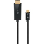 USB-C til HDMI kabel 3 meter sort med 4K 60 Hz og guldbelagte stik