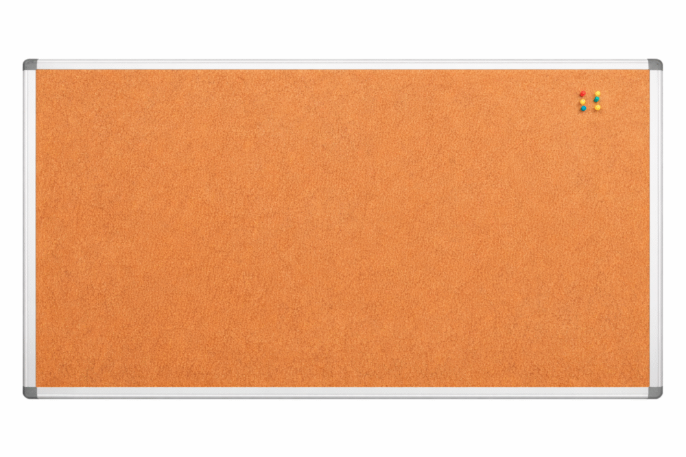 Opslagstavle 90×180 cm. Kork m/aluramme opslagstavle 90x180 cm med kort og aluramme