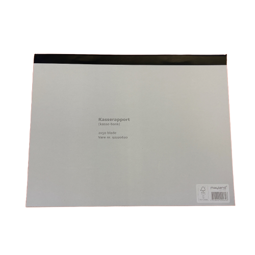 FSC-certificeret kasserapport blok til bogføring og kasseafstemning