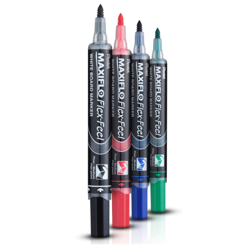 Magnetisk whiteboard tavlevisker med 4 stk Maxiflo Flex-Feel markere