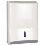 Håndklædeark dispenser i hvid plast til vægmontering