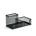 Penneholder i metalnet med notesblokholder