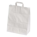 Bærepose, hvid papir m/hank 320/170x400 mm. 26 Ltr.