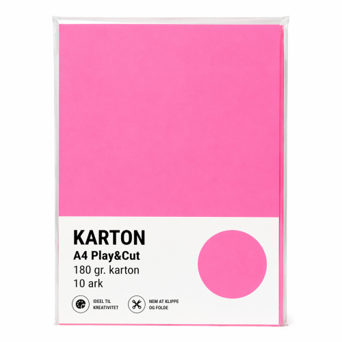 Karton A4 180 gr. 10 ark Syrenrosa