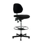 Ergonomisk arbejdsstol med fodring og polstret sæde justerbar kassestol