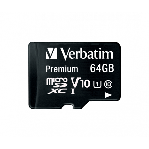 Hukommelseskort Verbatim Micro SDXC Card 64GB Class 10 med Adapter