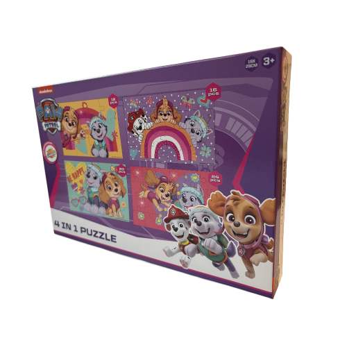 Paw Patrol Puslespil 4-i-1 – 4 Puslespil med 12, 16, 20 & 24 Brikker