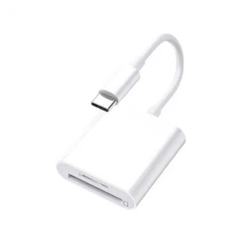 Kortlæser USB-C til SD/SD-micro Kompakt USB-C kortlæser med plug & play funktion til mobil og tablet.