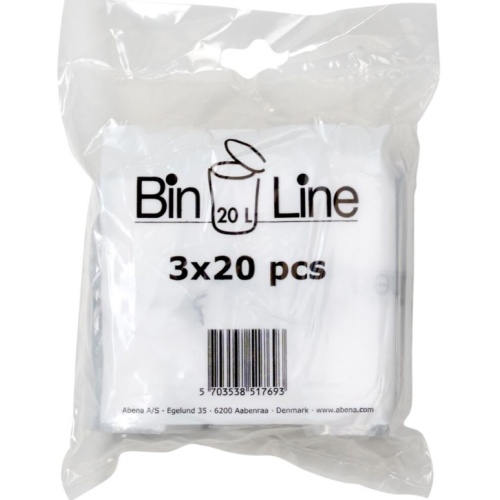 ABENA Bin-Line klar spandepose 20 liter med stjernebund i LLDPE.