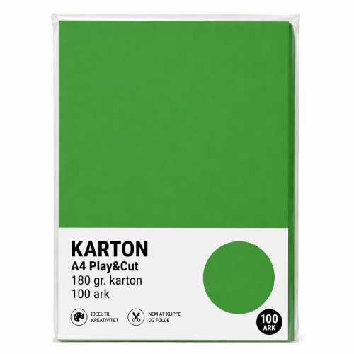 Karton A4 180 gr. 100 ark Palmegrøn